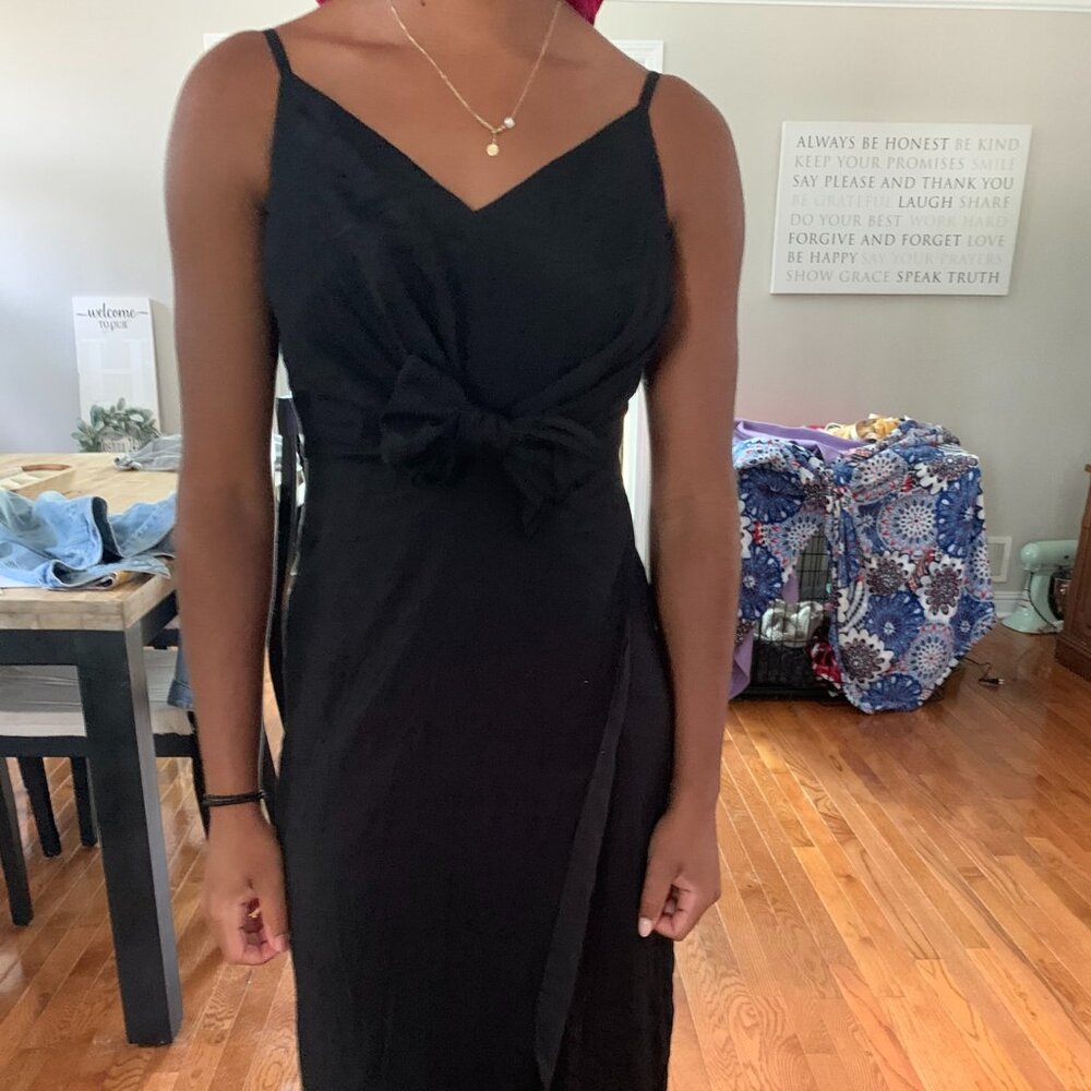 Banana Republic Midi Wrap Dress - Black - Size 4